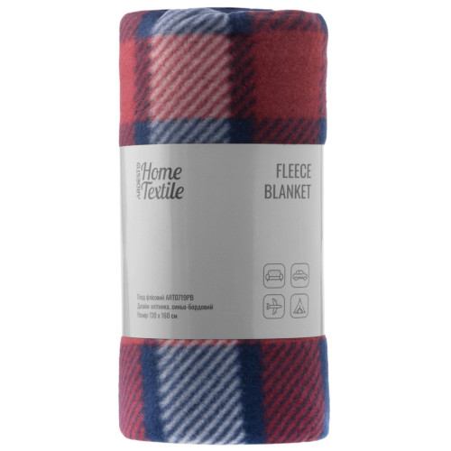 Плед Ardesto Fleece 100% поліестер, клітинка, синьо-бордовий 130х160 см (ART0719PB) – Ardesto