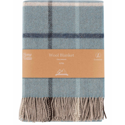 Плед Ardesto Leonardo Alpina 100% вовна, блакитний 140x200 см (ART0704LM) – Ardesto