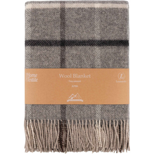 Плед Ardesto Leonardo Alpina 100% вовна, сірий 140x200 см (ART0703LM) – Ardesto