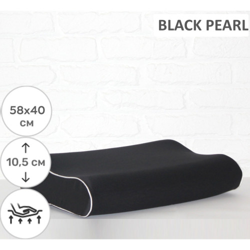 Подушка MirSon ортопедическая №6008 Delicate satin Black Pearl 58х40х10.5 (2200003261059) – MirSon (вид 1)