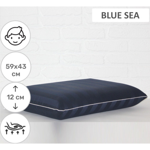 Подушка MirSon ортопедическая №6048 Noble stripe Blue sea Men 59х43х12 (2200003261714) – MirSon (вид 1)