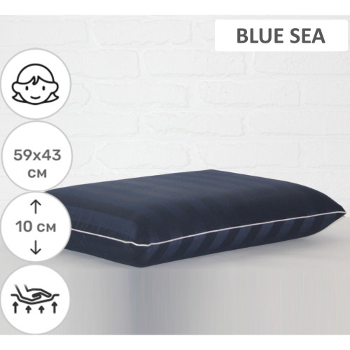 Подушка MirSon ортопедическая №6069 Noble stripe Blue sea WoMen 59х43х10 (2200003262230) – MirSon (вид 1)