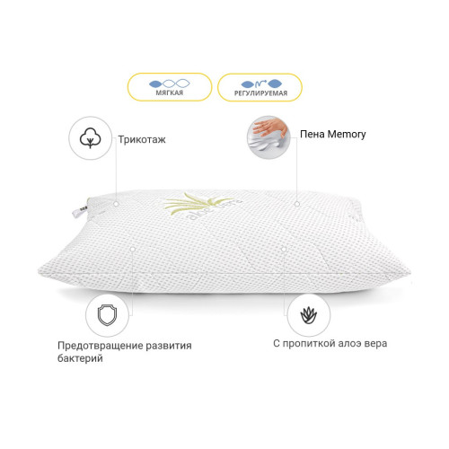 Подушка MirSon Memory №793 Alberto Memory мягкая 60х60 см (2200001489608) – MirSon (вид 2)