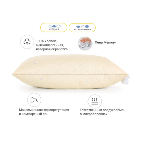 Подушка MirSon 1481 Carmela memory effekt Середня 50х70 см (2200001540170) – MirSon (вид 2)