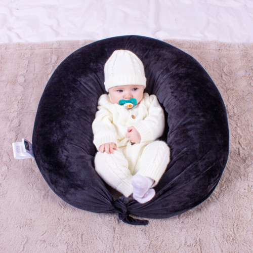 Подушка MirSon для беременных и кормления №8305 Velvet Line 28-0007 Black Велюр 30х170х20 см (2200006200307) – MirSon