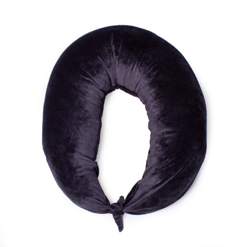 Подушка MirSon для беременных и кормления №8305 Velvet Line 28-0007 Black Велюр 30х170х20 см (2200006200307) – MirSon (вид 1)