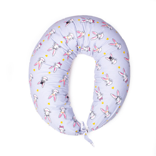 Подушка MirSon для вагітних та годування №8310 Print Line 17-0527 Bunnies Бязь 30х170х20 см (2200006200352) – MirSon (вид 1)