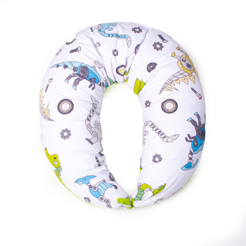 Подушка MirSon для вагітних та годування №8331 Print Line 17-0576 Dinosaur robot Бязь 30х170х20 см (2200006200567) – MirSon (вид 1)