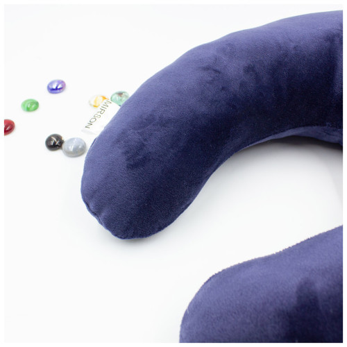Подушка MirSon для подорожей №8751 Velvet Line 28-0006 Navy blue 50% Memory (2200006348368) – MirSon (вид 2)