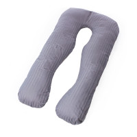 Подушка MirSon для беременных и отдыха Satin Stripe №8027 U-образная Light Gray (2200006178651)
