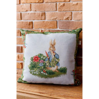 Подушка Прованс декоративная гобеленовая Заяц с морковью Поляна 45х45 см (034248)