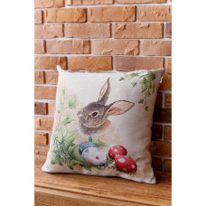 Подушка Прованс декоративная гобеленовая Заяц с писанками Веснянка 45х45 см (034268)