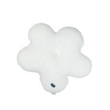 Подушка Прованс в'язана декоративна Квіточка 40 см Молочна (033713)