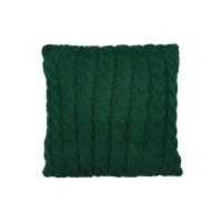 Подушка Прованс вязаная декоративная Косы зеленая 33х33 см (027423)