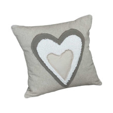 Подушка Прованс декоративна Серденько трикольорове 45х45 см (033342)