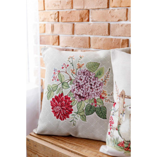 Подушка Прованс гобеленовая декоративная Букет цветов 45х45 см (034205) – Прованс (вид 2)