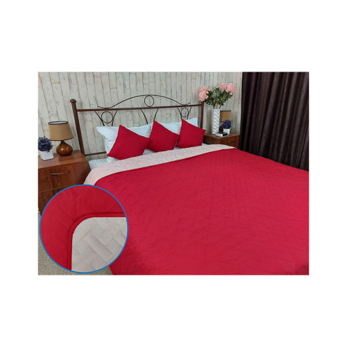 Покривало Руно двостороннє декоративне Cherry Лілія вишневе 150х212 см (360.52У_Cherry лілія) – Руно