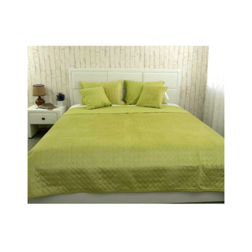 Покривало Руно двостороннє VeLour Зелене 180х220 см (340.55_Green banana) – Руно (вид 1)
