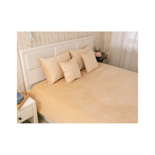 Покрывало Руно двустороннее декоративное Velour Beige ромб 150х220 см (360.55_Beige ромб) – Руно (вид 1)