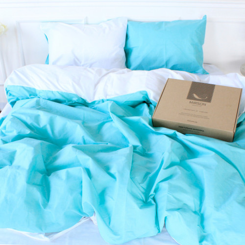 Постельное белье MirSon Ranforce Elite White-Mint 143х210х2 (2200004681863) – MirSon