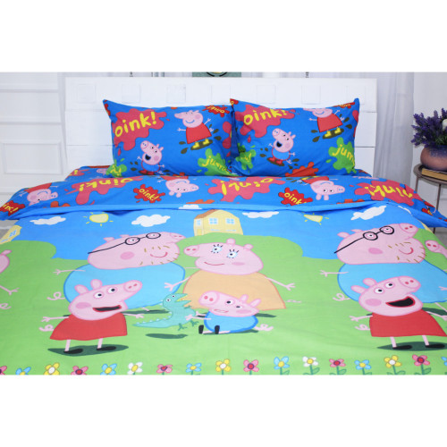 Постельное белье MirSon Бязь Ranforce Elite 17-0507 Peppa 200х220 Евро (2200004678399) – MirSon