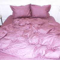 Постельное белье MirSon SatinStripe 30-0008SmokyPink 200х220 Евро (2200005250303)