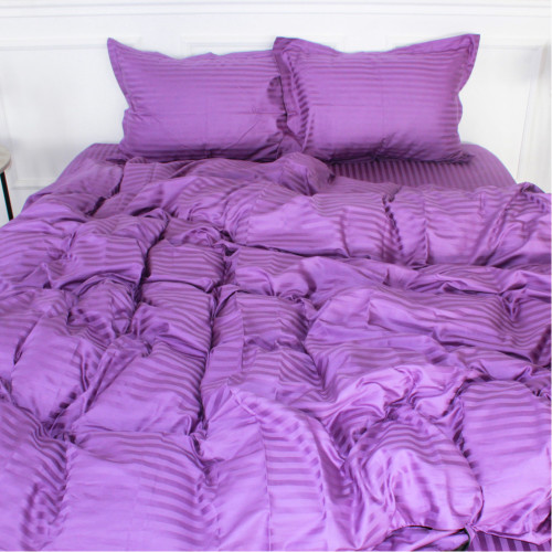 Постільна білизна MirSon Satin Stripe 30-0009 Purple 200х220 Євро (2200005250723) – MirSon