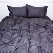 Постельное белье MirSon Satin Stripe 30-0012 Dark Gray 175х210 двуспальный (2200005251973)
