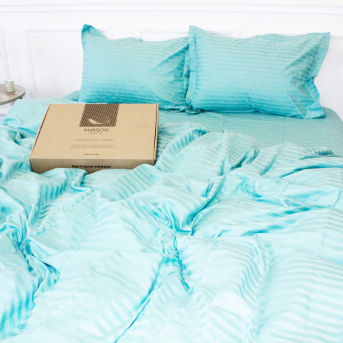 Постельное белье MirSon Satin Stripe 30-0015GreenWave 160х220 Семейный (2200005253281) – MirSon (вид 4)