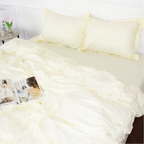 Постільна білизна MirSon Satin Stripe 30-0002SoftYellow 160х220 Сімейний (2200005247815) – MirSon (вид 3)