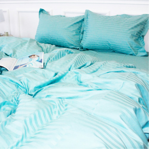 Постельное белье MirSon SatinStripe 30-0015GreenWave 160х220 Полуторный Евро (2200005253236) – MirSon (вид 1)