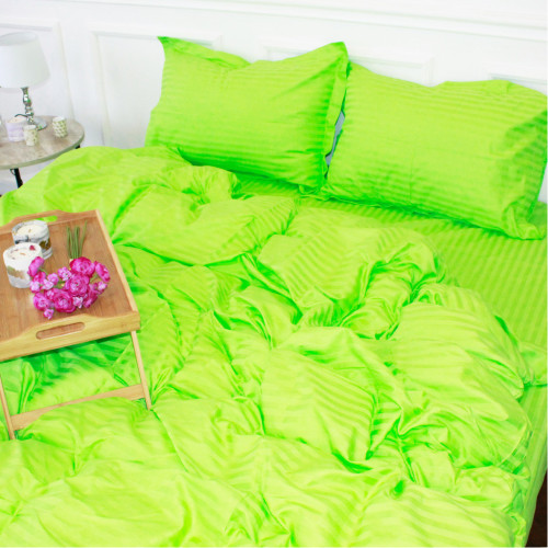 Постільна білизна MirSon SatinStripe 30-0016LightGreen 200х220 Євро (2200005253670) – MirSon (вид 3)