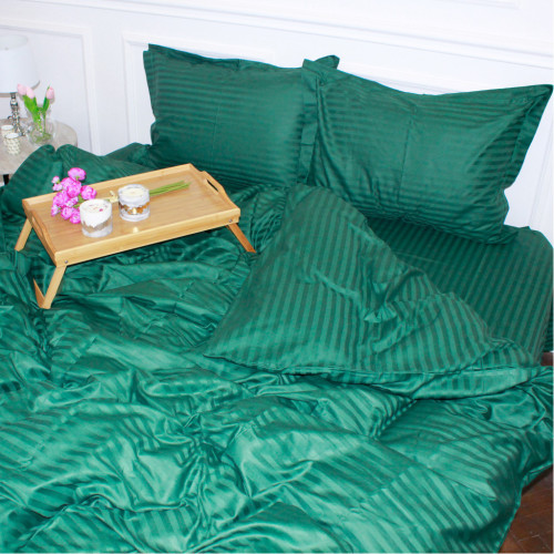 Постільна білизна MirSon SatinStripe 30-0017Green 200х220 Євро (2200005254097) – MirSon (вид 2)