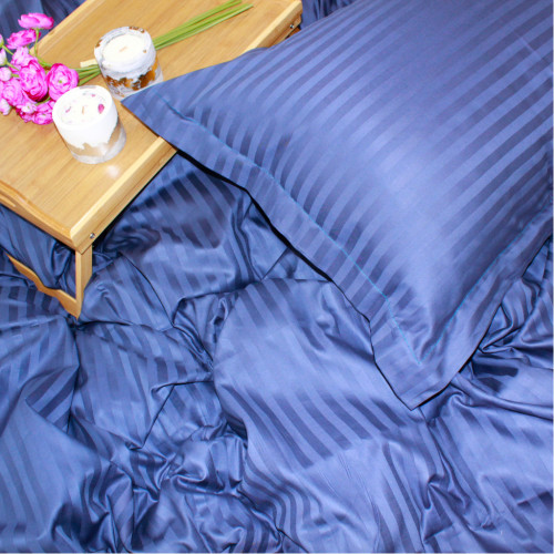 Постельное белье MirSon SatinStripe 30-0020SmokyBlue 175х210 Двуспальный (2200005255346) – MirSon (вид 3)
