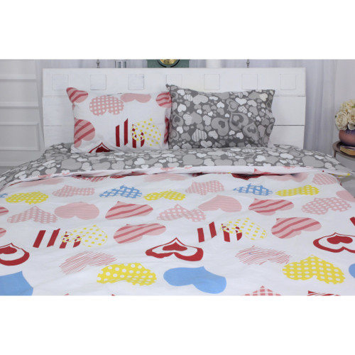 Постільна білизна MirSon Бязь 17-0532 Bright hearts 110х140 (2200003782219) – MirSon