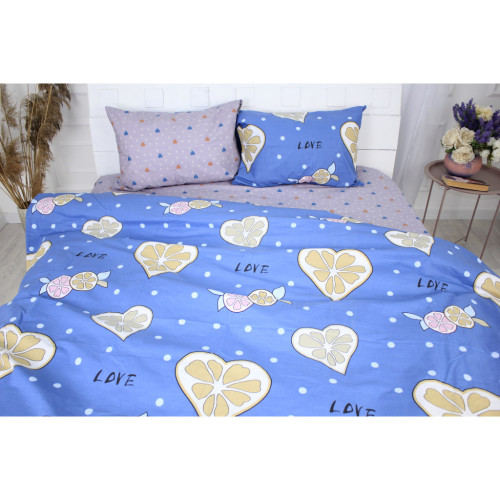 Постільна білизна MirSon Бязь Ranforce Elite 17-0470 Love lemon Полуторний (2200004698632) – MirSon