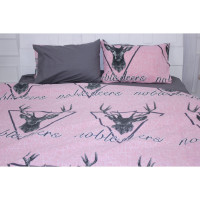 Постільна білизна MirSon Бязь Ranforce Elite 17-0516 Noble deers pink Сімейний 160x220 (2200004733098)