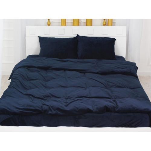 Постільна білизна MirSon Велюр Winter Frost 28-0006 Navy blue Velvet Двоспальний (2200003998825) – MirSon (вид 2)