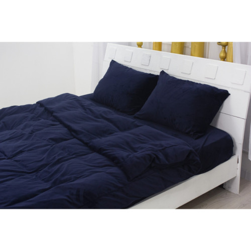 Постільна білизна MirSon Велюр Winter Frost 28-0006 Navy blue Velvet Односпальний (2200003998702) – MirSon (вид 1)