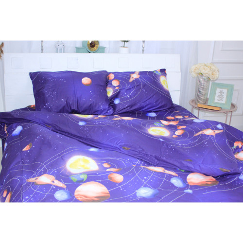 Постельное белье MirSon Сатин 22-1282 Night Space Евро (2200003585650) – MirSon (вид 1)