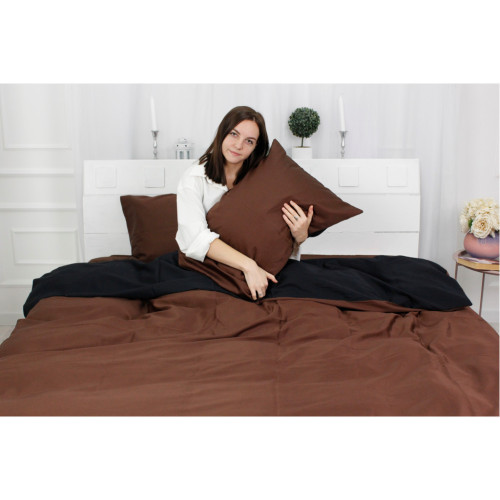Постільна білизна MirSon Сатин Premium Dark Chocolate 0211+0055 160х220 (2200001479197) – MirSon (вид 3)
