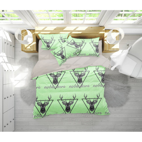 Постельное белье MirSon Бязь 17-0515 Noble deers lime King Size (2200003642384) – MirSon