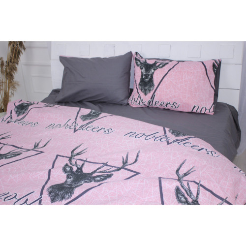 Постельное белье MirSon Бязь 17-0516 Noble deers pink Полуторный (2200003644425) – MirSon (вид 2)
