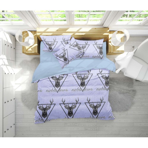 Постільна білизна MirSon Бязь 17-0514 Noble deers Євро (2200003639827) – MirSon
