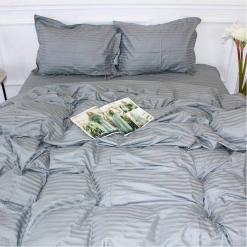 Постільна білизна MirSon Satin Stripe 30-0010 Light Gray 2х143х210 сімейний (2200005251164) – MirSon (вид 2)