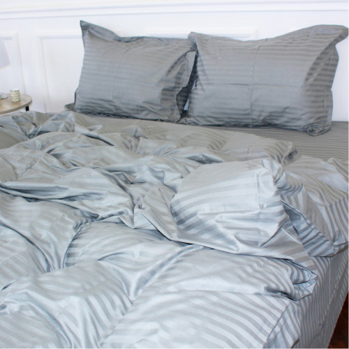 Постільна білизна MirSon SatinStripe 30-0010LightGray 220х240 King Size (2200005251157) – MirSon (вид 1)