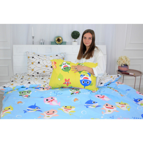 Постельное белье MirSon Бязь 17-0522 Sharks are fun Детский (2200003658033) – MirSon (вид 2)