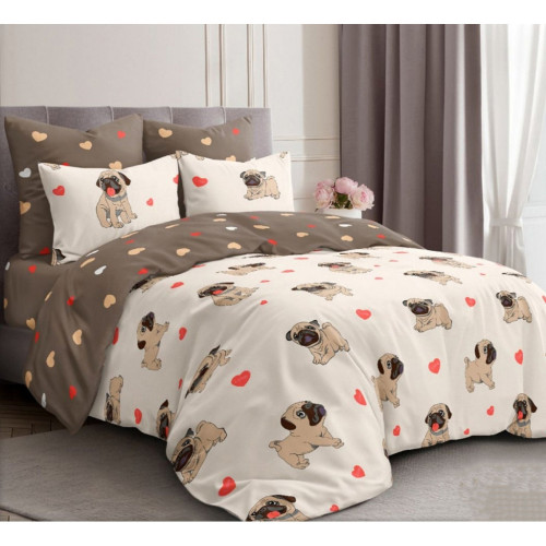 Постільна білизна MirSon Бязь 17-0566 Pug-dog (2200004269795) – MirSon