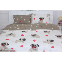 Постільна білизна MirSon Бязь Ranforce Elite 17-0566 Pug-dog 143х210 (2200004665542)