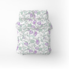 Постільна білизна Home Line Весняний Вечір лілово-ментоловий бязь полуторний (173836)